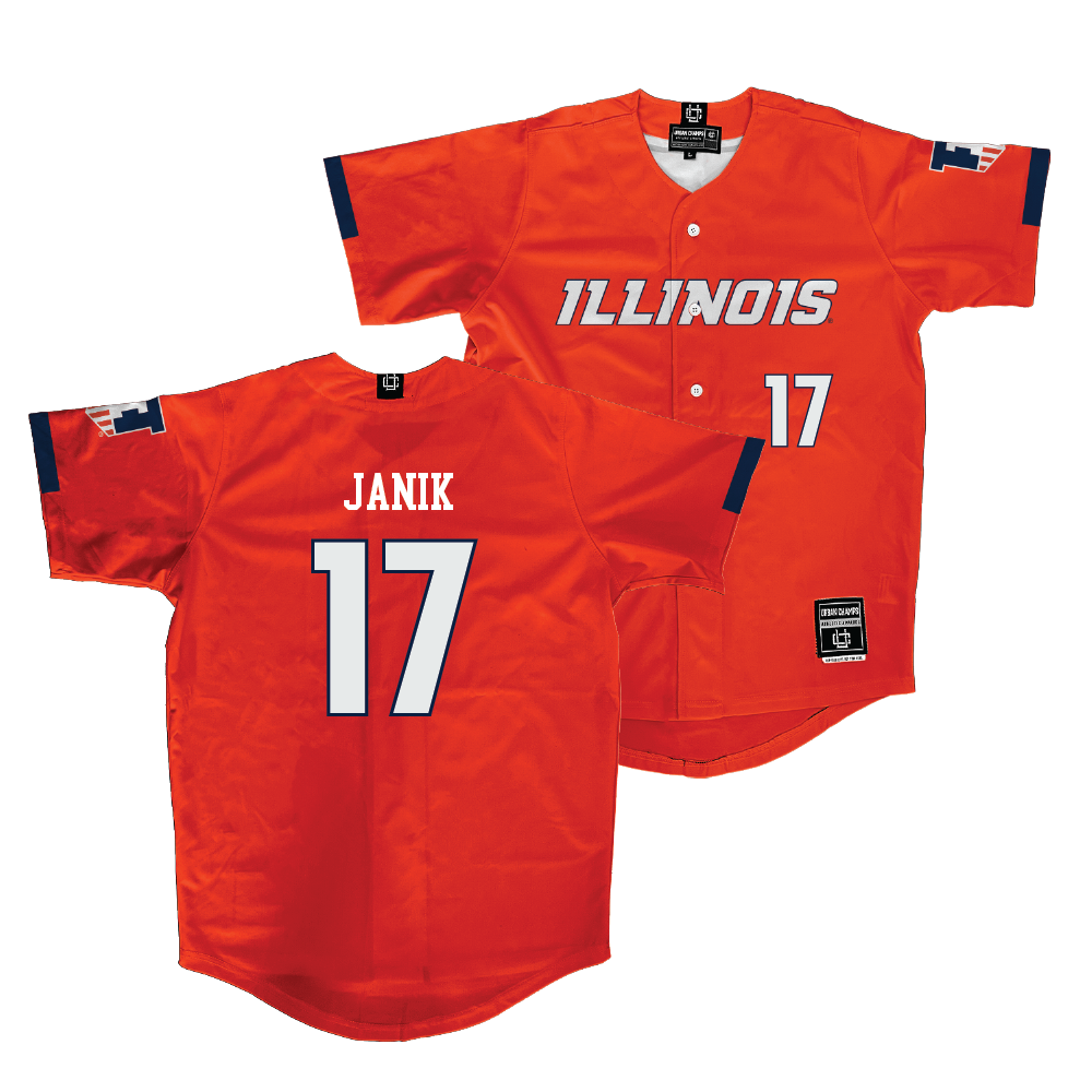 Illinois Orange Baseball Jersey  - Camden Janik