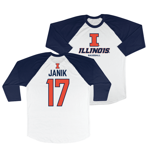 Illinois Baseball 3/4 Sleeve Raglan Tee   - Camden Janik