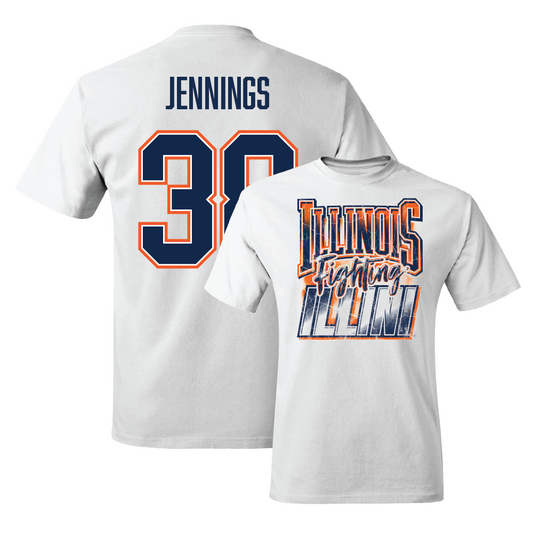 White Illinois Graphic Comfort Colors Tee  - Collin Jennings