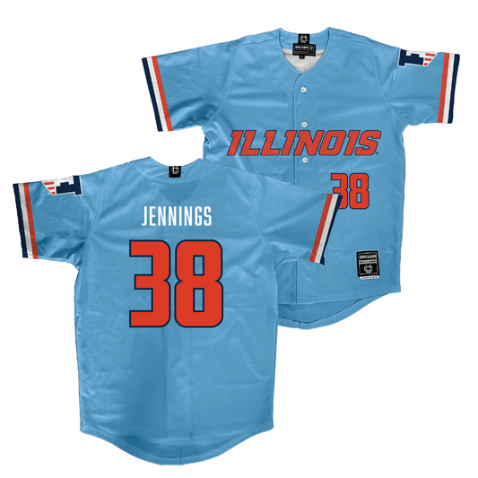 Illinois Light Blue Baseball Jersey  - Collin Jennings