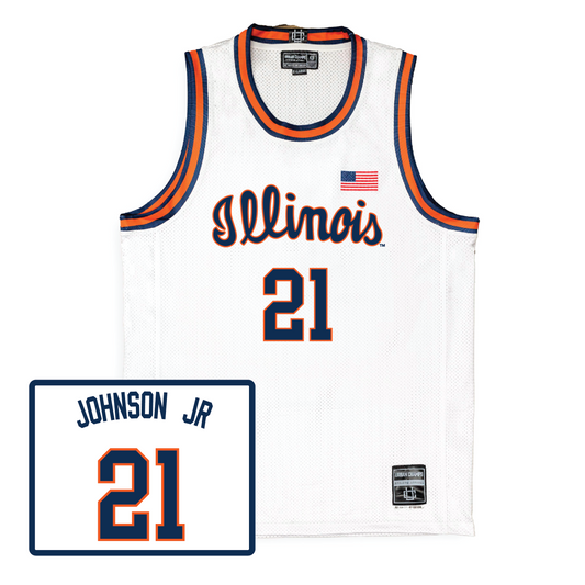 Men's Basketball White Script Jersey  - Morez Johnson Jr.