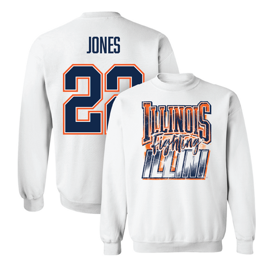 White Illinois Football Graphic Crew    - Robert Jones