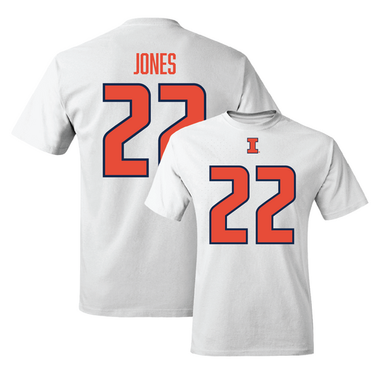 White Illinois Football Player Tee     - Robert Jones