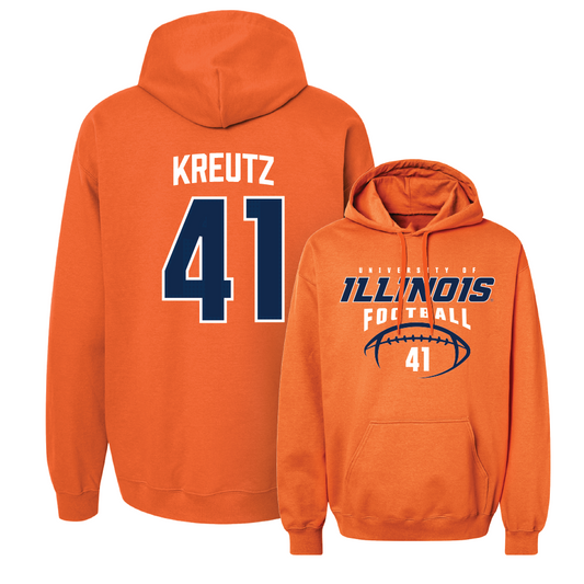 Orange Illinois Football Hoodie    - James Kreutz