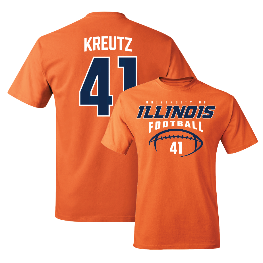 Orange Illinois Football Tee    - James Kreutz