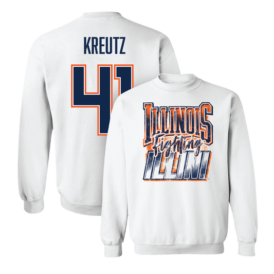 White Illinois Graphic Crew    - James Kreutz