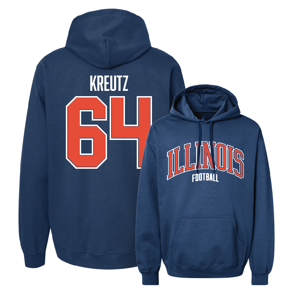 Navy Illinois Classic Hoodie   - Josh Kreutz