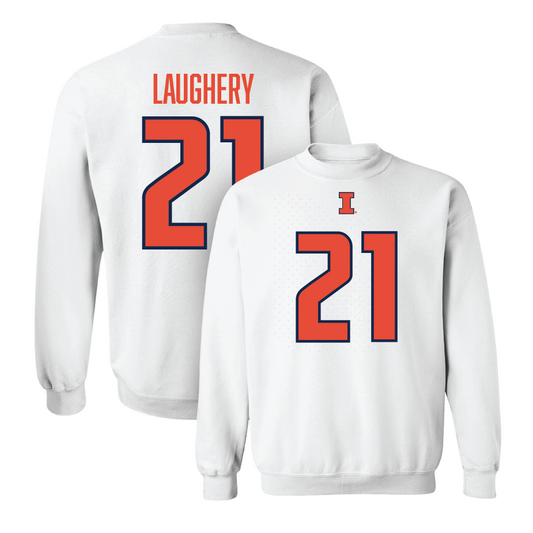 White Illinois Player Crew     - Aidan Laughery