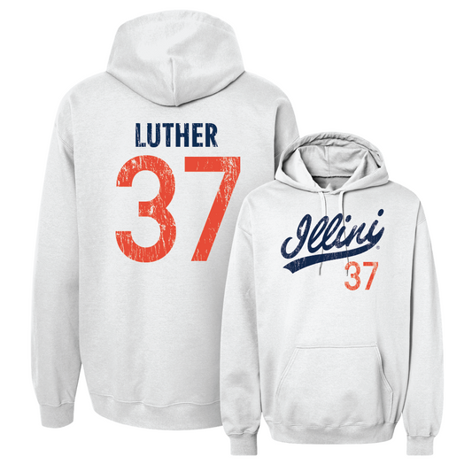 White Script Hoodie    - Sage Luther