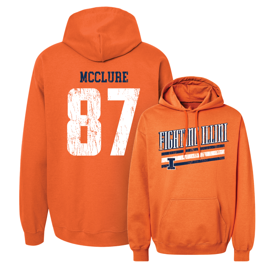 Orange Illinois Football Slant Hoodie     - Tyler McClure