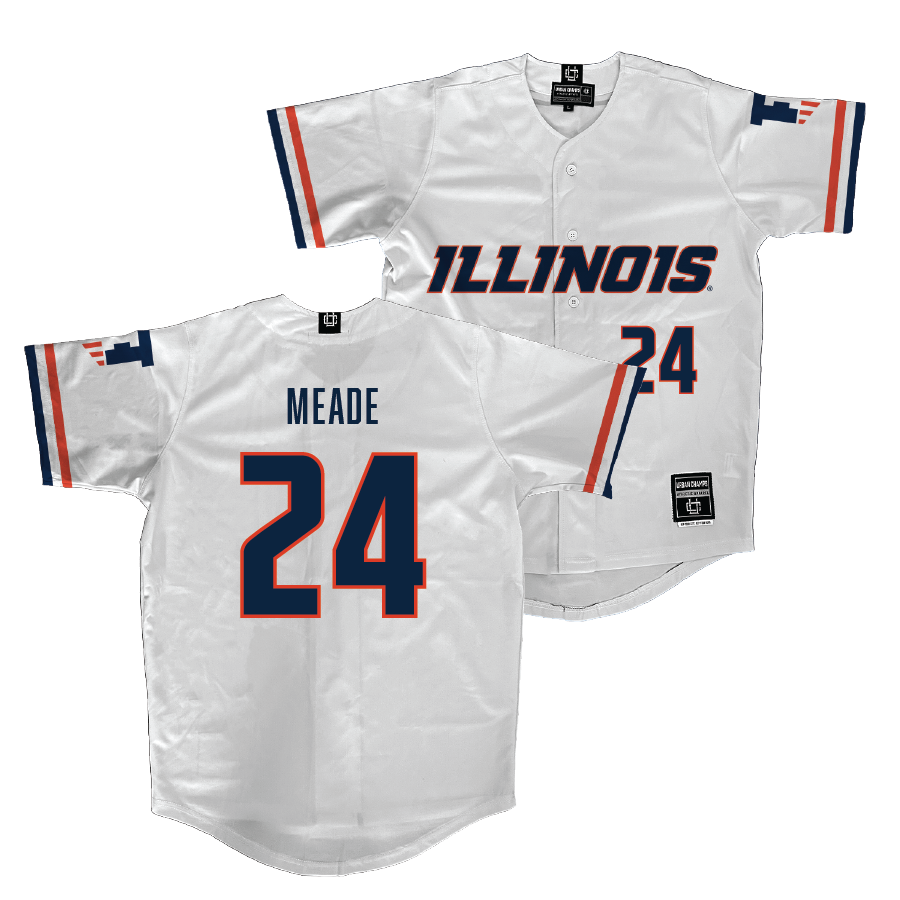 Illinois White Softball Jersey - Stevie Meade #24