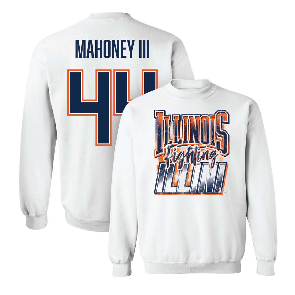 White Illinois Graphic Crew    - Patrick Mahoney III