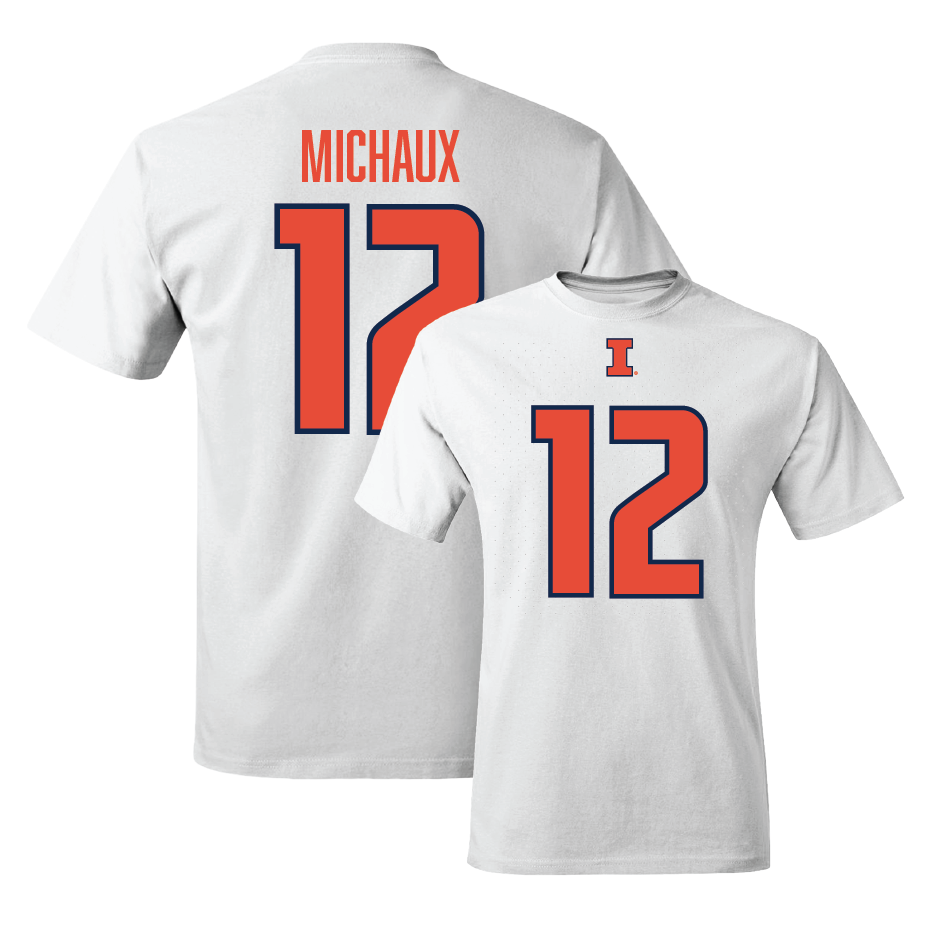 White Illinois Player Tee     - Kirkland Michaux