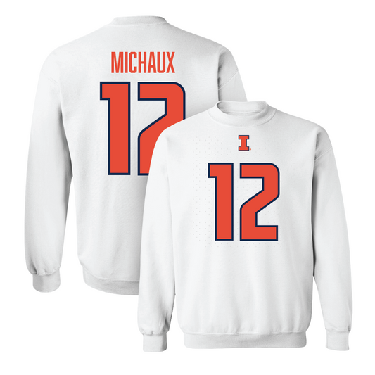 White Illinois Player Crew     - Kirkland Michaux