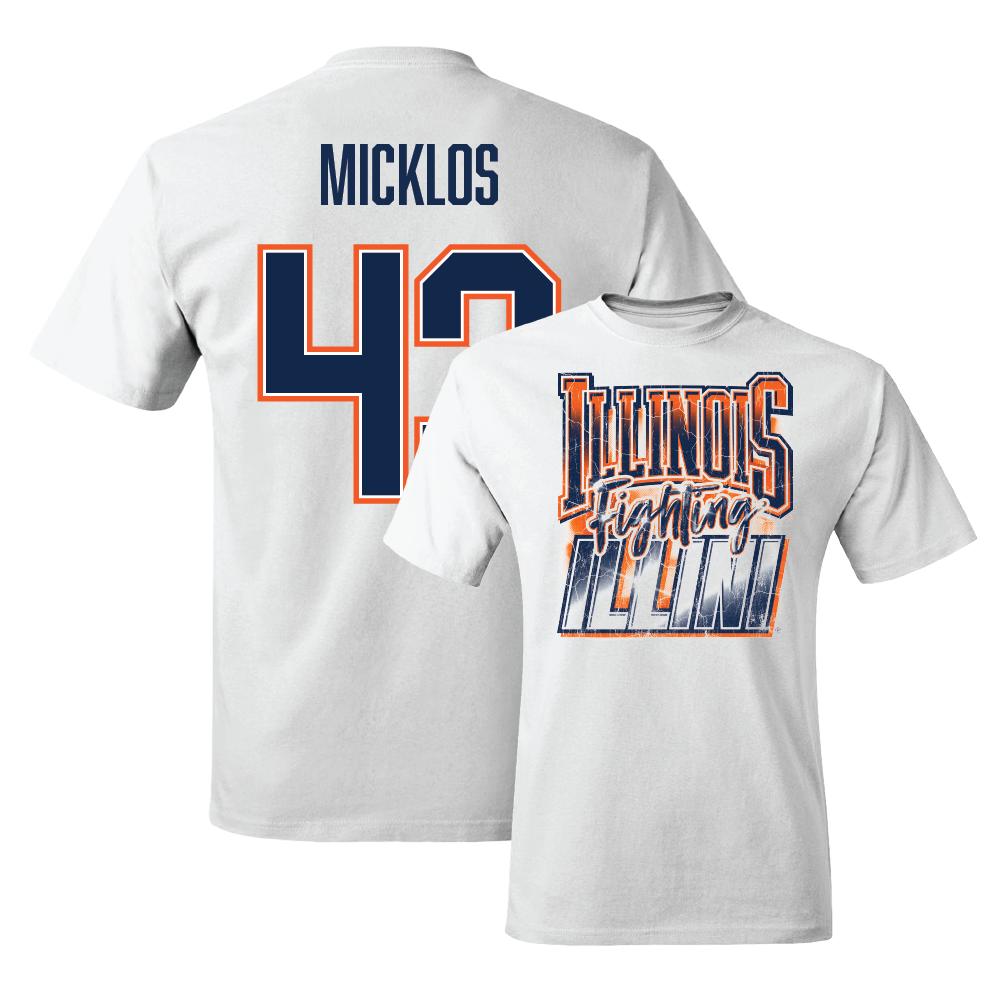 White Illinois Graphic Comfort Colors Tee  - Connor Micklos