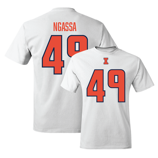 White Illinois Player Tee     - Harrysson Ngassa