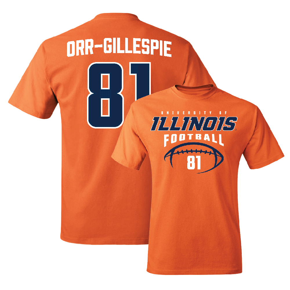 Orange Illinois Football Tee    - Carlos Orr-Gillespie