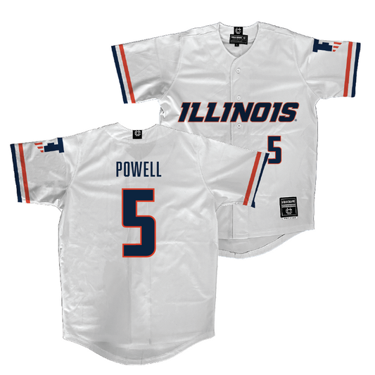 Illinois White Softball Jersey - Kailee Powell #5