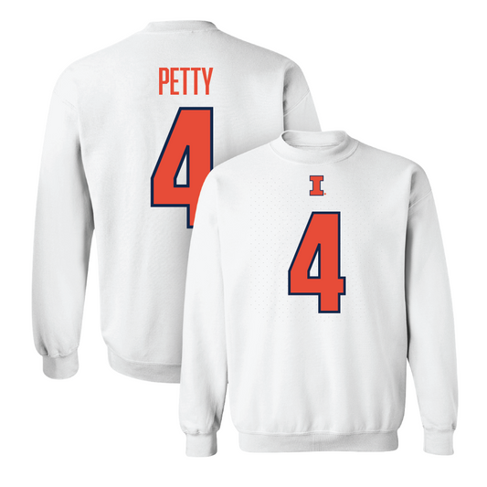 White Illinois Player Crew  - Trey Petty