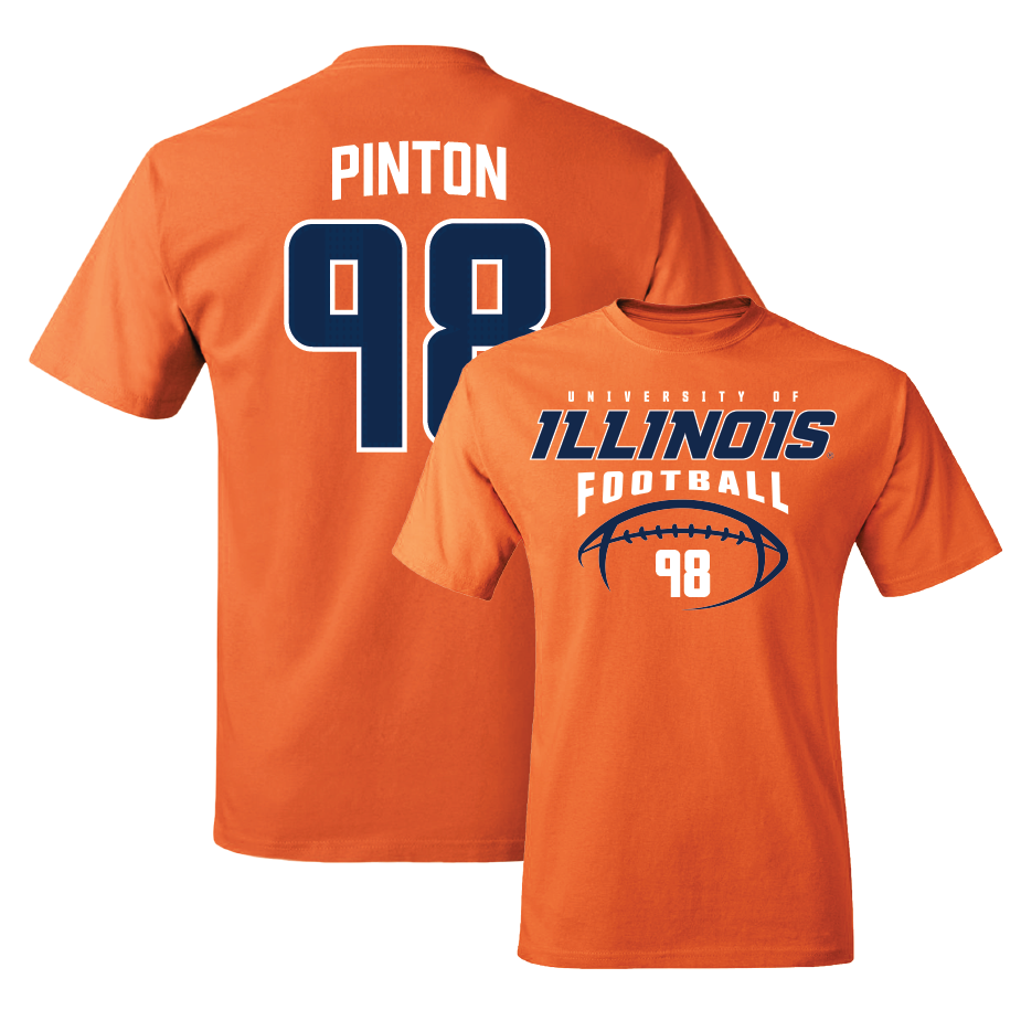 Orange Illinois Football Tee    - Fabrizio Pinton