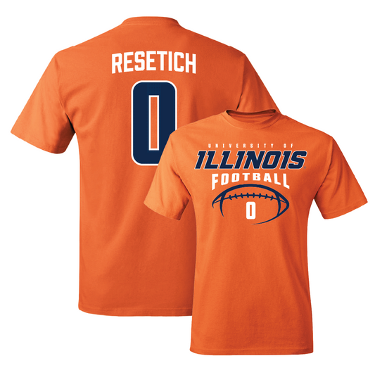 Orange Illinois Football Tee    - Mac Resetich