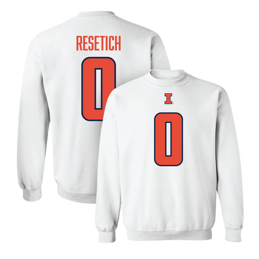 White Illinois Player Crew     - Mac Resetich