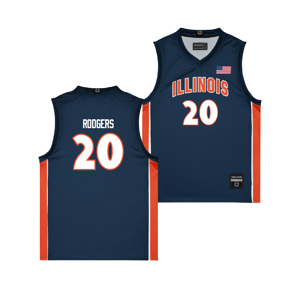 Illinois Men's Basketball Navy Jersey - Ty Rodgers