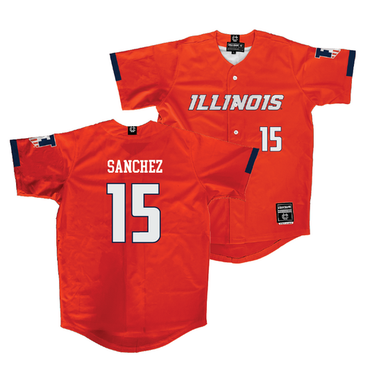 Illinois Orange Baseball Jersey - Julius Sanchez #15