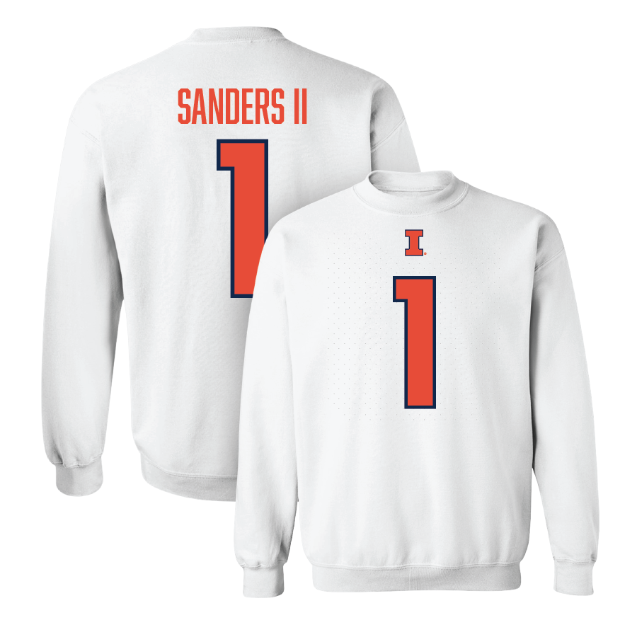 White Illinois Player Crew   - Mario Sanders II