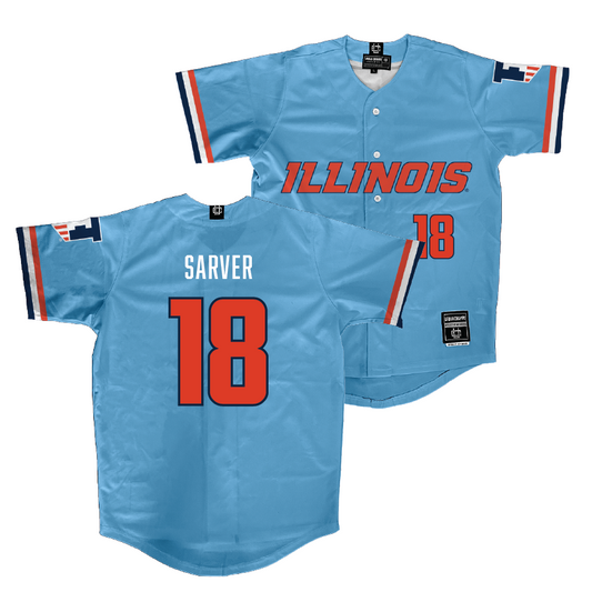 Illinois Light Blue Baseball Jersey - Kellen Sarver #18