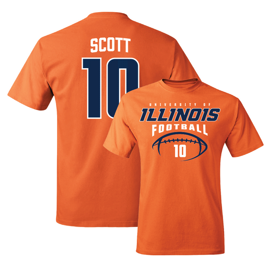 Orange Illinois Football Tee  - Miles Scott