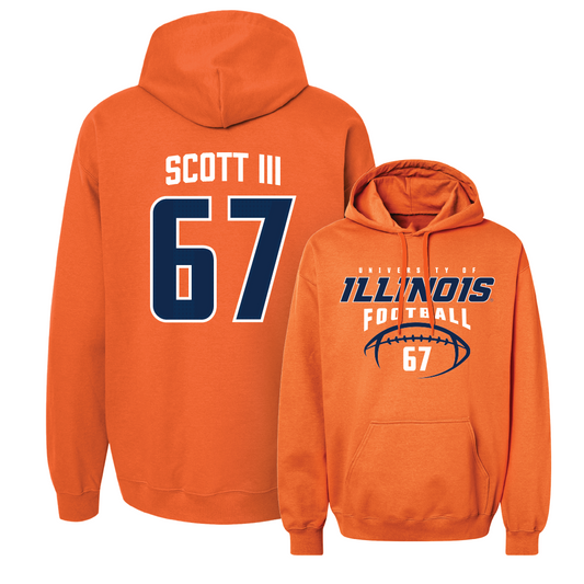 Orange Illinois Football Hoodie    - Steven Scott III