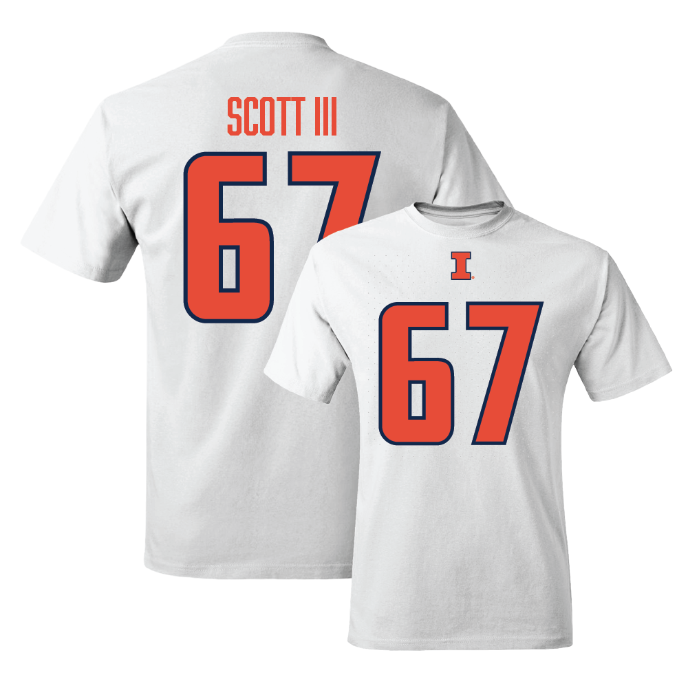 White Illinois Player Tee     - Steven Scott III