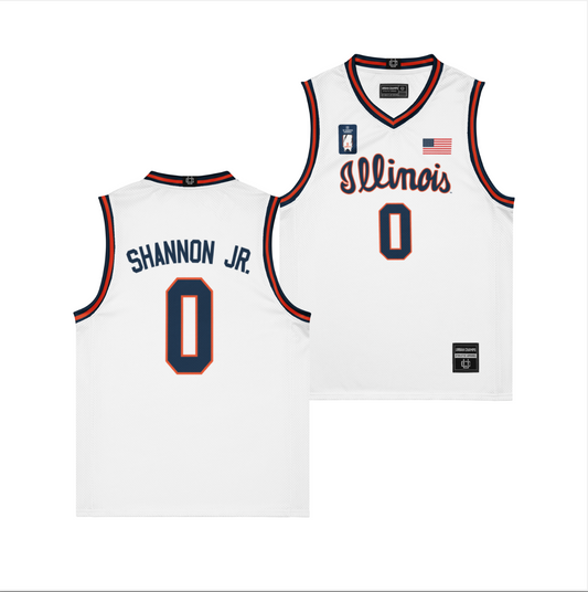 Terrence Shannon Jr. Illinois Banner White Script Jersey