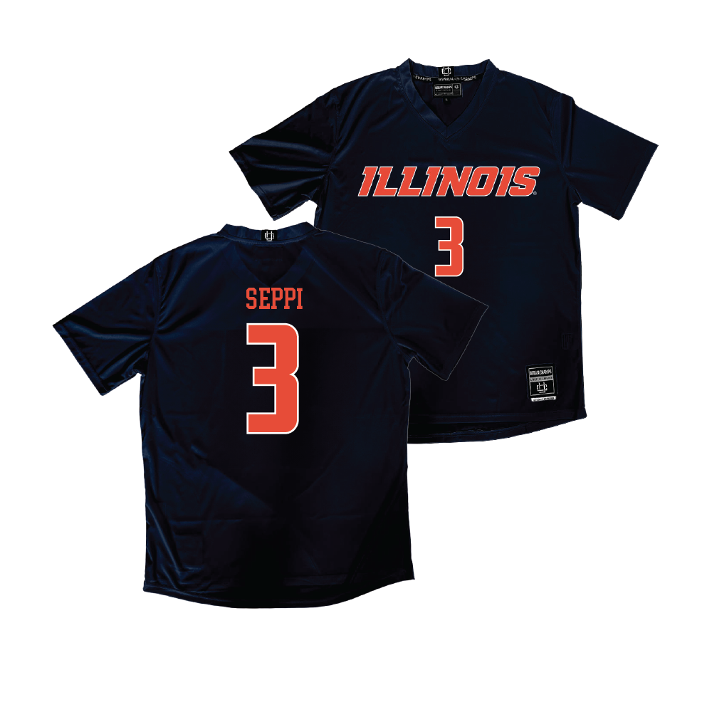 Navy Illinois Women's Soccer Jersey  - Lauren Seppi