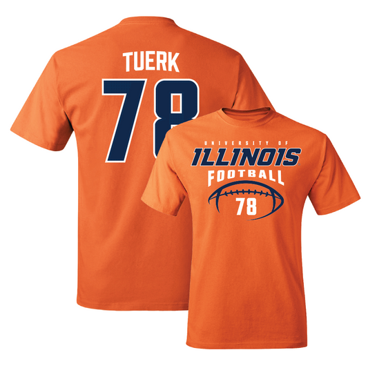 Orange Illinois Football Tee  - Eddie Tuerk