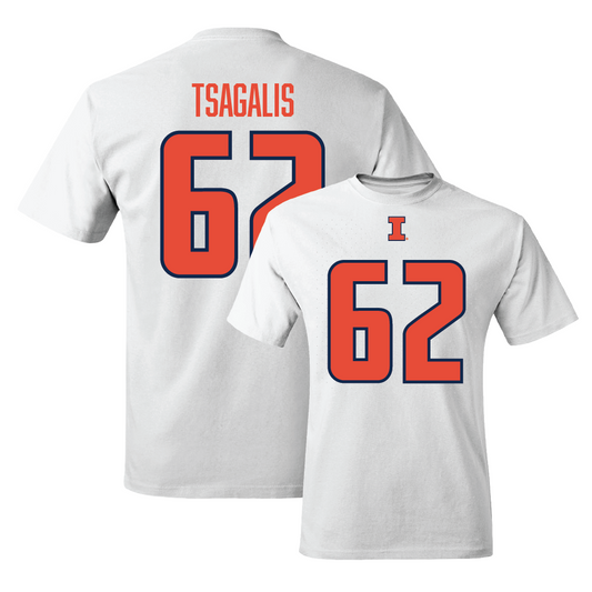 White Illinois Player Tee     - Sam Tsagalis