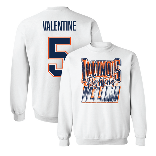 White Illinois Graphic Crew  - Ca'Lil Valentine