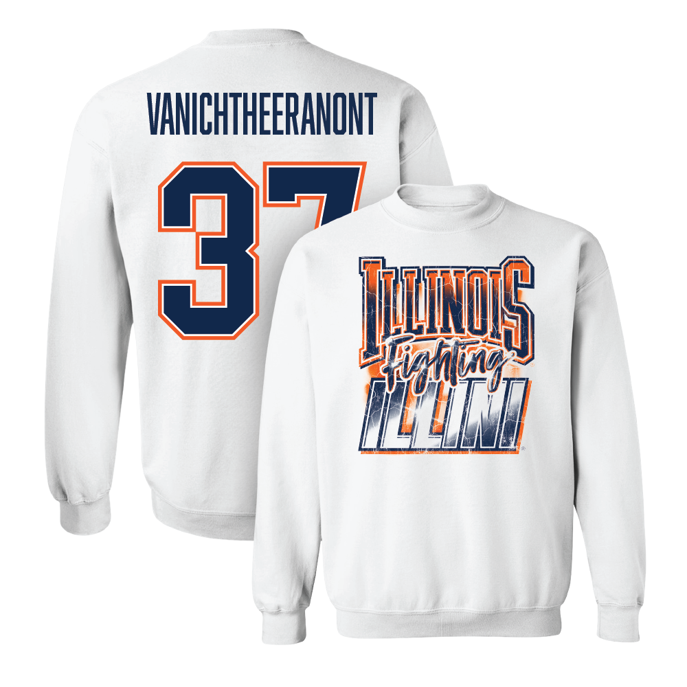 White Illinois Graphic Crew  - Ryan Vanichtheeranont