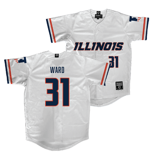 Illinois White Softball Jersey - Megan Ward #31