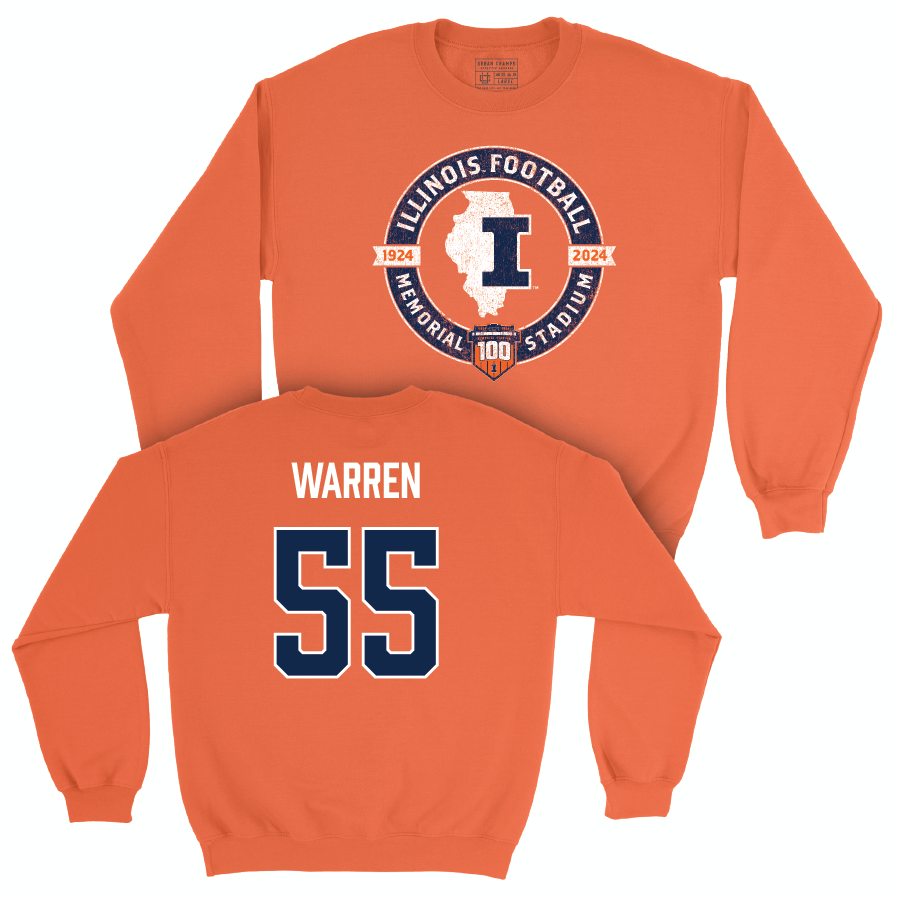 Illinois Football 100th Anniversary Orange Tradition Crew - Jeremiah Warren | #55