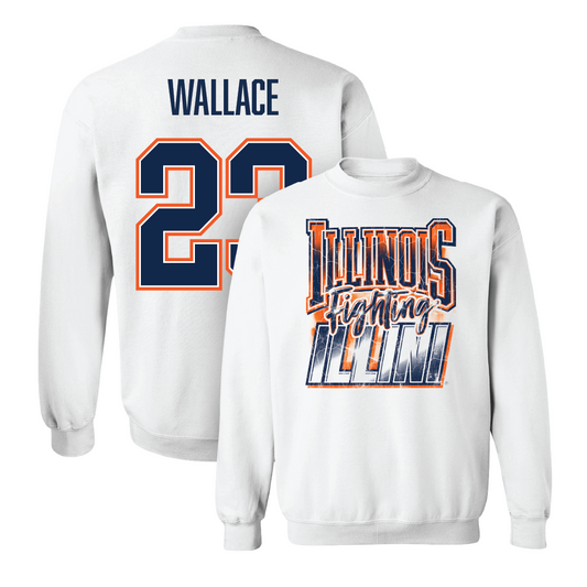 Illinois White Graphic Crew  - Berry Wallace