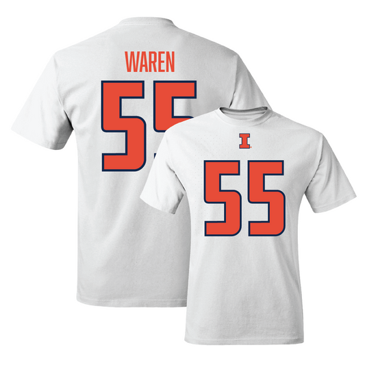 White Illinois Player Tee     - Jeremiah Waren