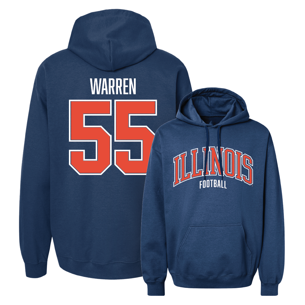 Navy Illinois Classic Hoodie    - Jeremiah Warren