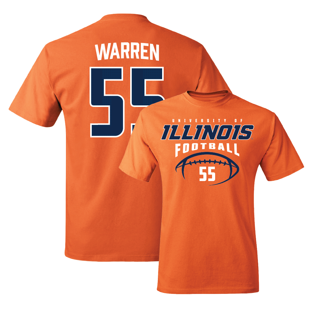 Orange Illinois Football Tee    - Jeremiah Warren