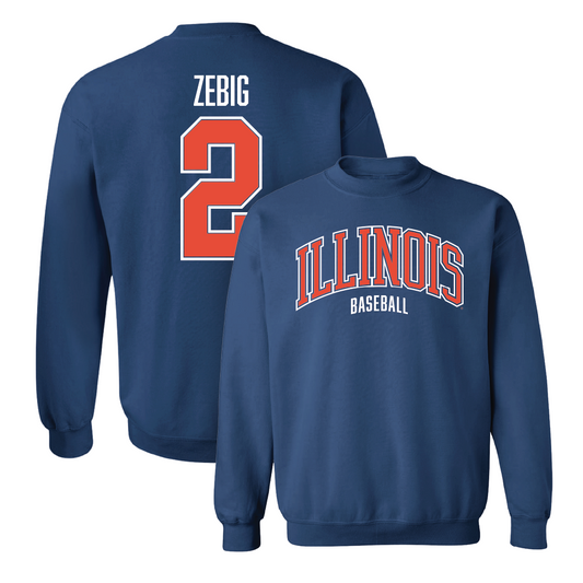 Illinois Baseball Navy Illinois Arch Crew   - Jack Zebig