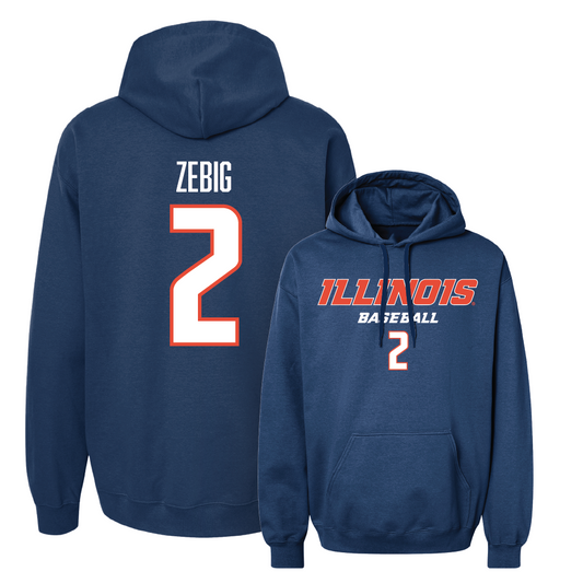 Illinois Baseball Navy Illinois Classic Hoodie   - Jack Zebig