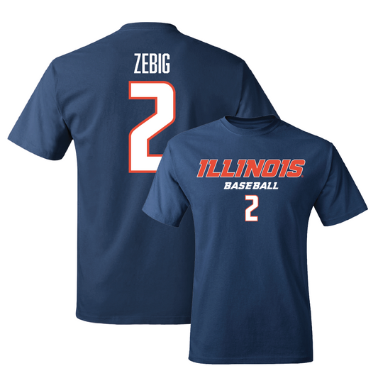 Illinois Baseball Navy Classic Tee   - Jack Zebig