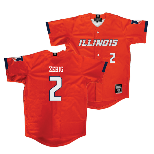 Illinois Orange Baseball Jersey   - Jack Zebig