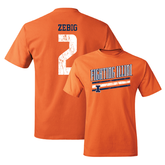 Illinois Baseball Orange Slant Tee   - Jack Zebig